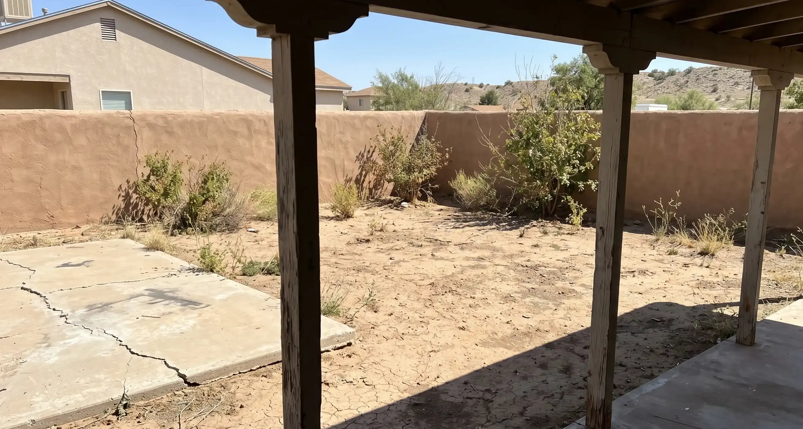 Backyard Patio Transformation — before